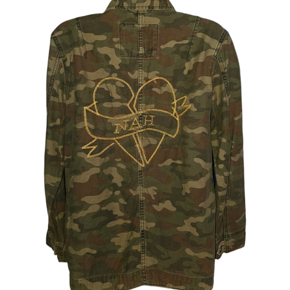American Eagle Outfitters Anti-Love Camo Printed Long Sleeve Jacket - Picture 2 of 4
